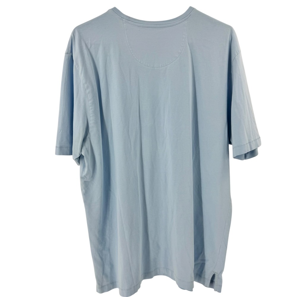 Tommy Bahama Relax Mens L Light Blue Pima Cotton Pocket T-Shirt Marlin Logo - Picture 3 of 6